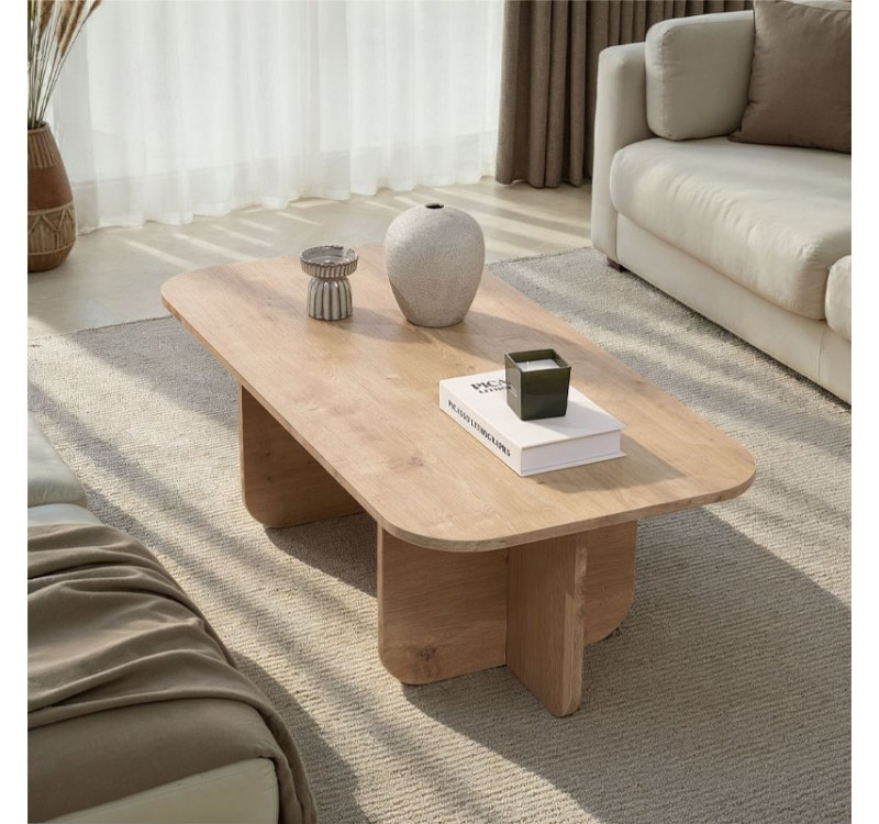 Τραπεζάκι σαλονιού Becaj Megapap χρώμα sapphire oak 120x60x41,4εκ.
