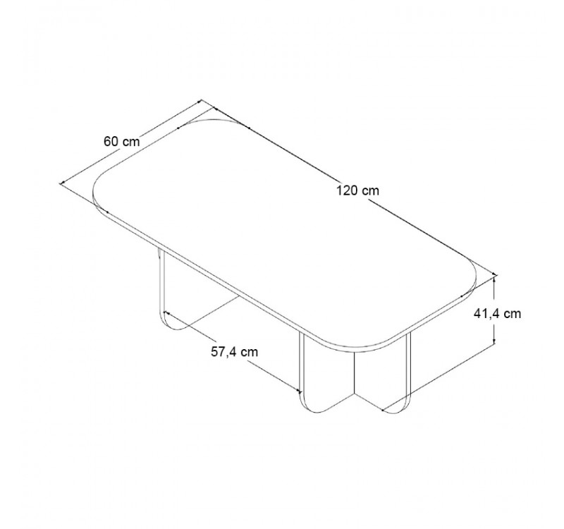 Τραπεζάκι σαλονιού Becaj Megapap χρώμα sapphire oak 120x60x41,4εκ.