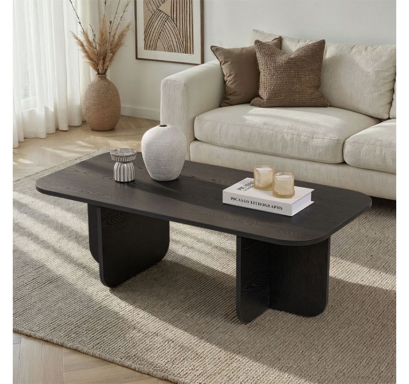 Τραπεζάκι σαλονιού Becaj Megapap χρώμα black wood 120x60x41,4εκ.