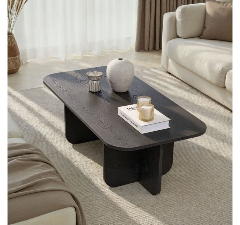 Τραπεζάκι σαλονιού Becaj Megapap χρώμα black wood 120x60x41,4εκ.