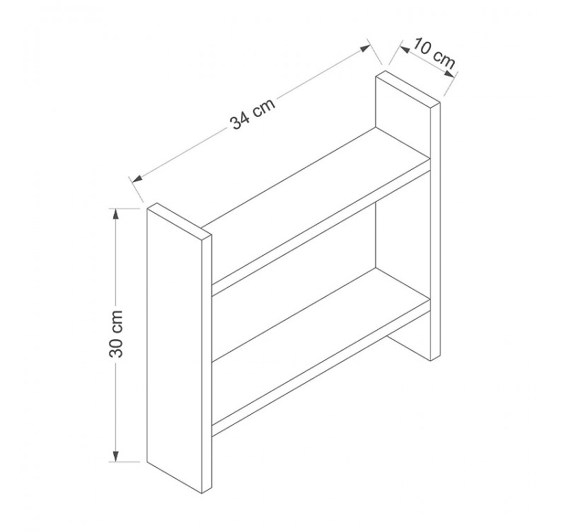 Ραφιέρα κουζίνας Denver Megapap χρώμα sapphire oak 34x10x30εκ.
