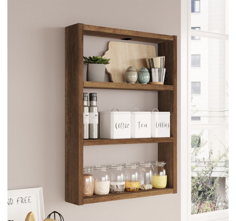 Ραφιέρα τοίχου Prena Megapap χρώμα καρυδί 43,2x9x60εκ.