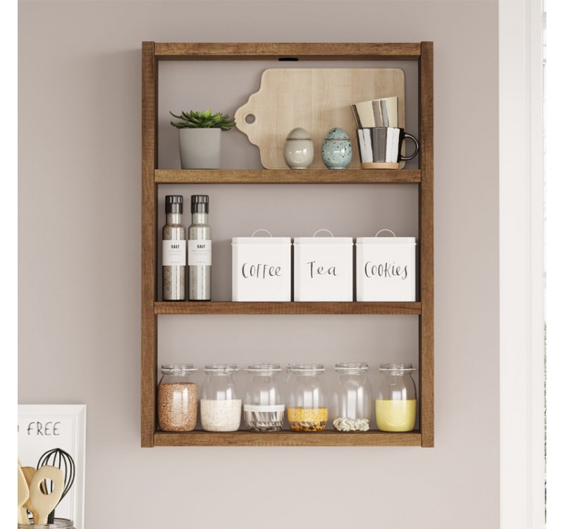 Ραφιέρα τοίχου Prena Megapap χρώμα καρυδί 43,2x9x60εκ.