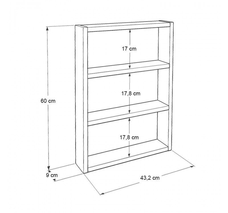 Ραφιέρα τοίχου Prena Megapap χρώμα λευκό 43,2x9x60εκ.