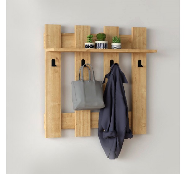 Κρεμάστρα τοίχου Carina Megapap χρώμα sapphire oak 70x18x70εκ.