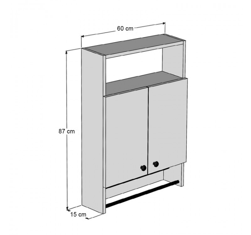 Ντουλάπι μπάνιου επιτοίχιο Ela Megapap χρώμα καρυδί 60x15x87εκ.