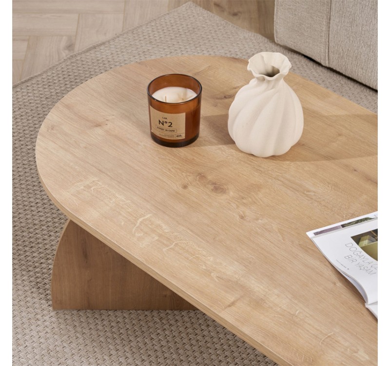 Τραπεζάκι σαλονιού Melina Megapap χρώμα sapphire oak 120x60x40εκ.