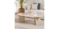 Τραπεζάκι σαλονιού Melina Megapap χρώμα travertine 120x60x40εκ.
