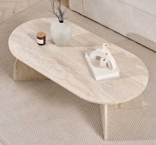 Τραπεζάκι σαλονιού Melina Megapap χρώμα travertine 120x60x40εκ.