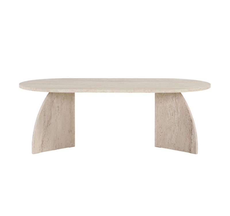 Τραπεζάκι σαλονιού Melina Megapap χρώμα travertine 120x60x40εκ.