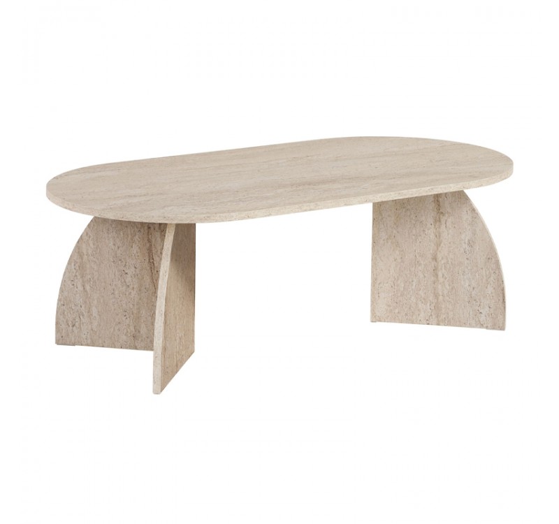 Τραπεζάκι σαλονιού Melina Megapap χρώμα travertine 120x60x40εκ.