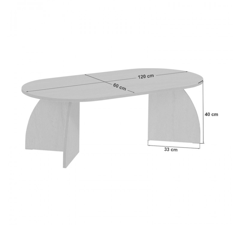Τραπεζάκι σαλονιού Melina Megapap χρώμα καρυδί 120x60x40εκ.