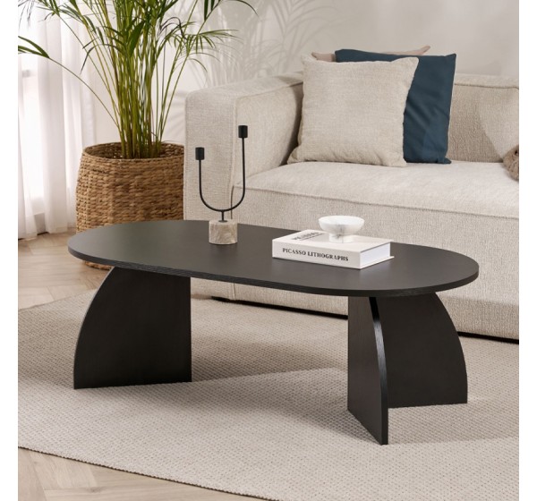Τραπεζάκι σαλονιού Melina Megapap χρώμα black wood 120x60x40εκ.