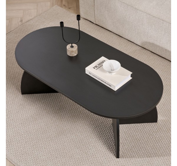 Τραπεζάκι σαλονιού Melina Megapap χρώμα black wood 120x60x40εκ.