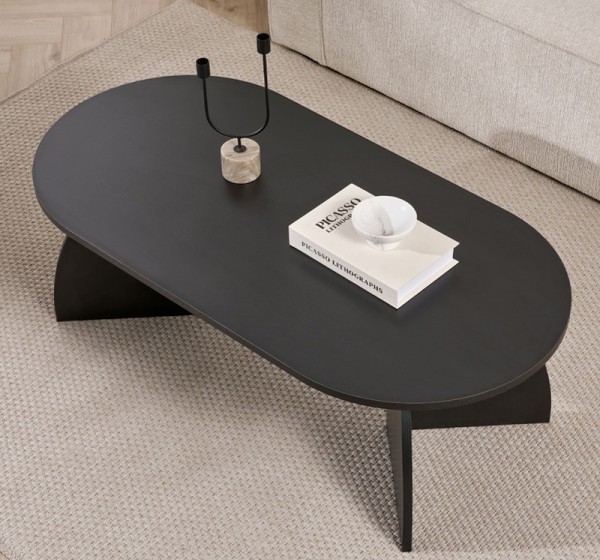 Τραπεζάκι σαλονιού Melina Megapap χρώμα black wood 120x60x40εκ.