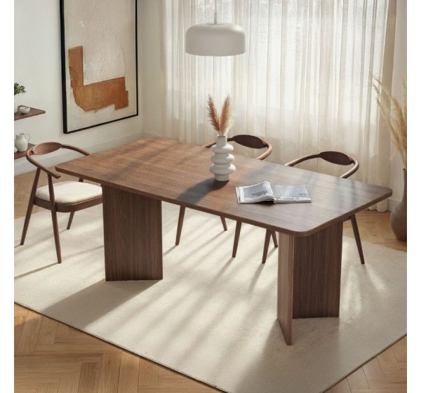 Τραπέζι Linza Megapap χρώμα καρυδί 180x90x75εκ.