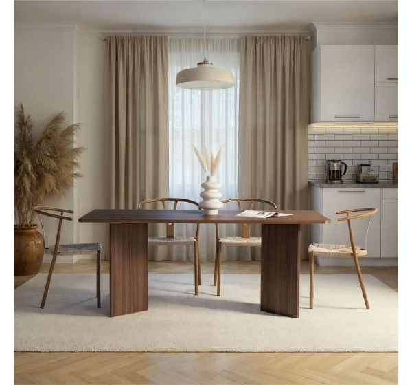 Τραπέζι Linza Megapap χρώμα καρυδί 180x90x75εκ.