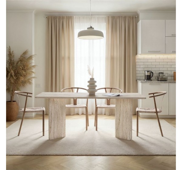 Τραπέζι Linza Megapap χρώμα travertine 180x90x75εκ.