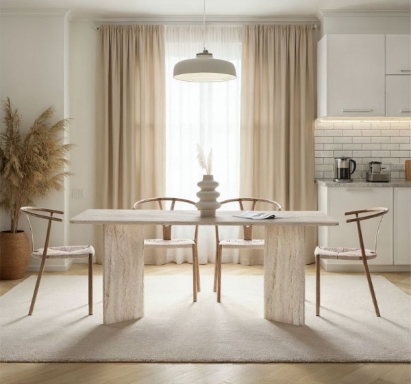 Τραπέζι Linza Megapap χρώμα travertine 180x90x75εκ.