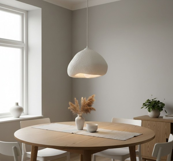 Φωτιστικό οροφής Lora Megapap E27 fiberglass μονόφωτο χρώμα λευκό 32x28x120εκ.