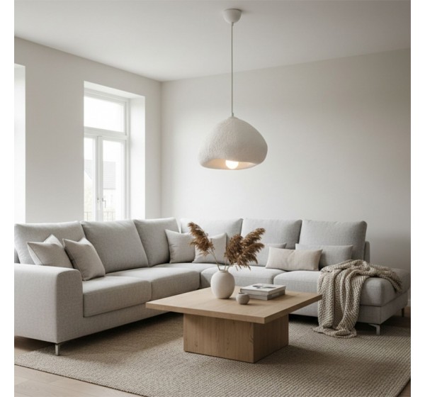 Φωτιστικό οροφής Lora Megapap E27 fiberglass μονόφωτο χρώμα λευκό 32x28x120εκ.