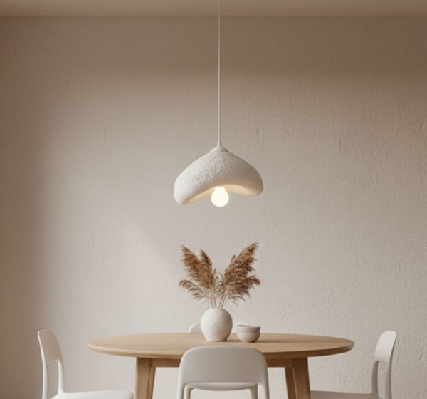 Φωτιστικό οροφής Luna Megapap E27 fiberglass μονόφωτο χρώμα λευκό 30x21x120εκ.