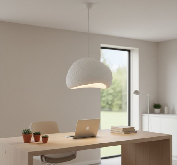 Φωτιστικό οροφής Nua Megapap E27 fiberglass μονόφωτο χρώμα λευκό 40x38x120εκ.