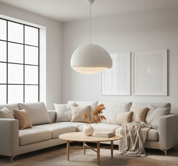 Φωτιστικό οροφής Loval Megapap E27 fiberglass μονόφωτο χρώμα λευκό 50x44x120εκ.