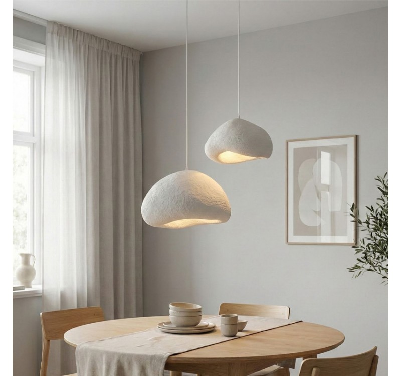 Φωτιστικό οροφής Loval Megapap E27 fiberglass δίφωτο χρώμα λευκό Ø70x115εκ.