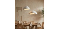 Φωτιστικό οροφής Luna Megapap E27 fiberglass δίφωτο χρώμα λευκό Ø70x115εκ.