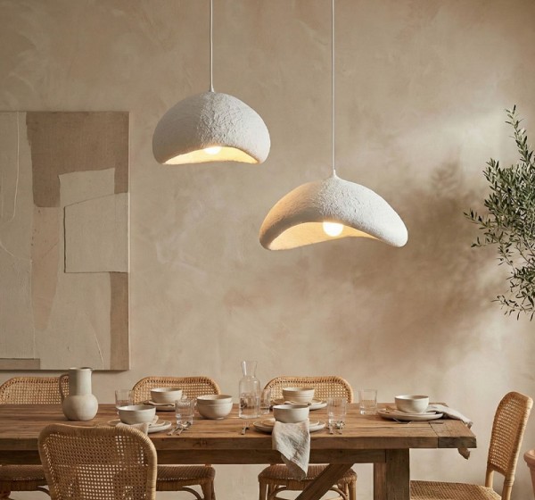 Φωτιστικό οροφής Luna Megapap E27 fiberglass δίφωτο χρώμα λευκό Ø70x115εκ.