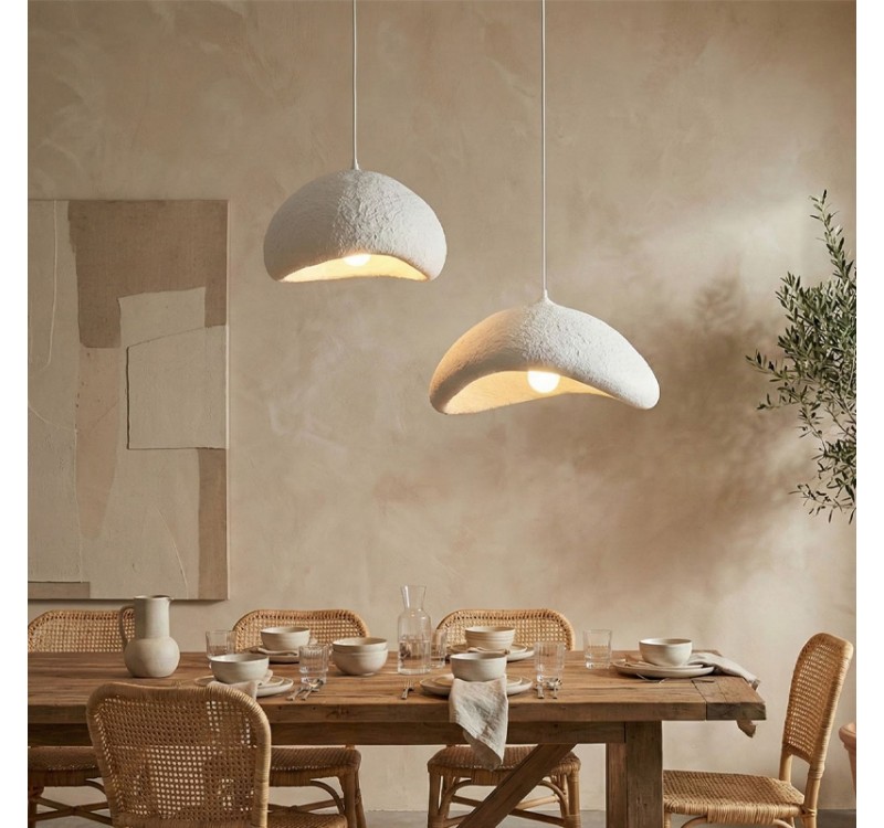 Φωτιστικό οροφής Luna Megapap E27 fiberglass δίφωτο χρώμα λευκό Ø70x115εκ.