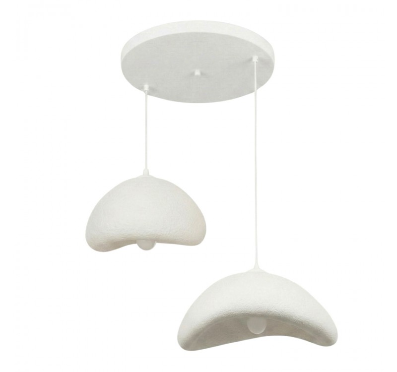 Φωτιστικό οροφής Luna Megapap E27 fiberglass δίφωτο χρώμα λευκό Ø70x115εκ.