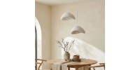 Φωτιστικό οροφής Luna Megapap E27 fiberglass δίφωτο χρώμα λευκό Ø74x115εκ.