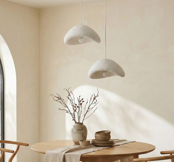 Φωτιστικό οροφής Luna Megapap E27 fiberglass δίφωτο χρώμα λευκό Ø74x115εκ.