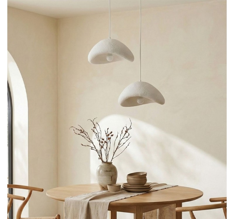 Φωτιστικό οροφής Luna Megapap E27 fiberglass δίφωτο χρώμα λευκό Ø74x115εκ.