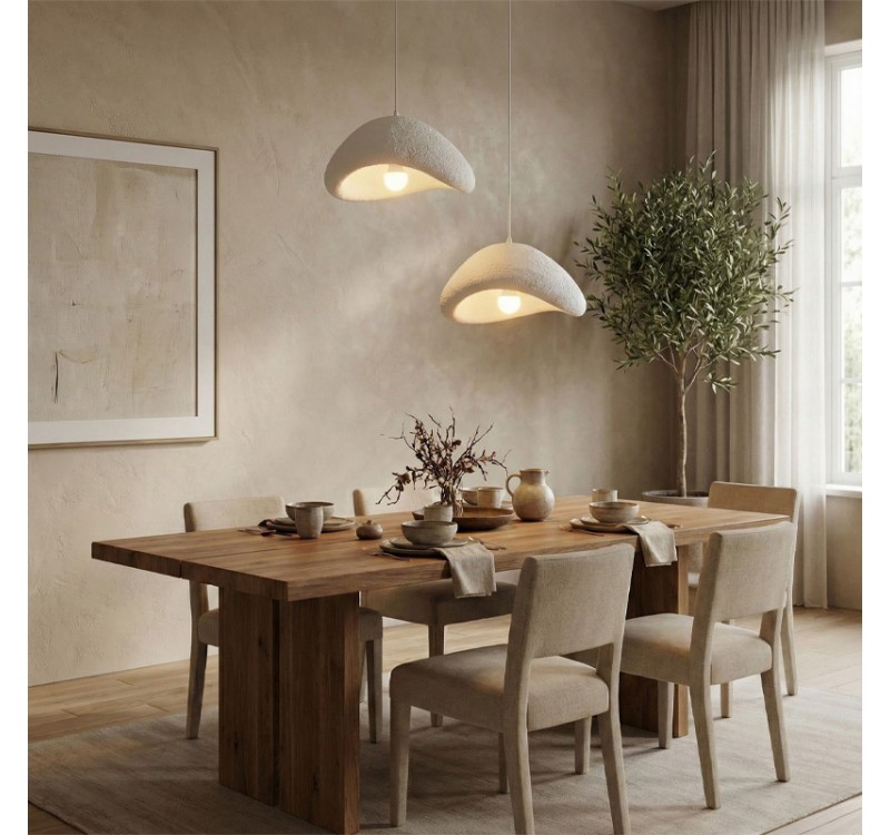 Φωτιστικό οροφής Luna Megapap E27 fiberglass δίφωτο χρώμα λευκό Ø74x115εκ.