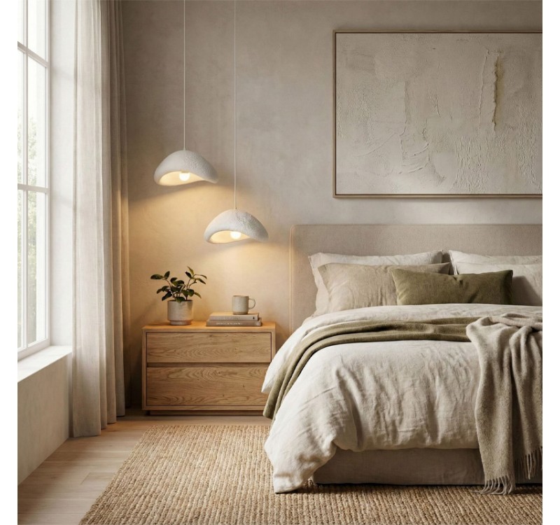Φωτιστικό οροφής Luna Megapap E27 fiberglass δίφωτο χρώμα λευκό Ø74x115εκ.