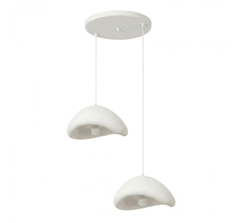 Φωτιστικό οροφής Luna Megapap E27 fiberglass δίφωτο χρώμα λευκό Ø74x115εκ.
