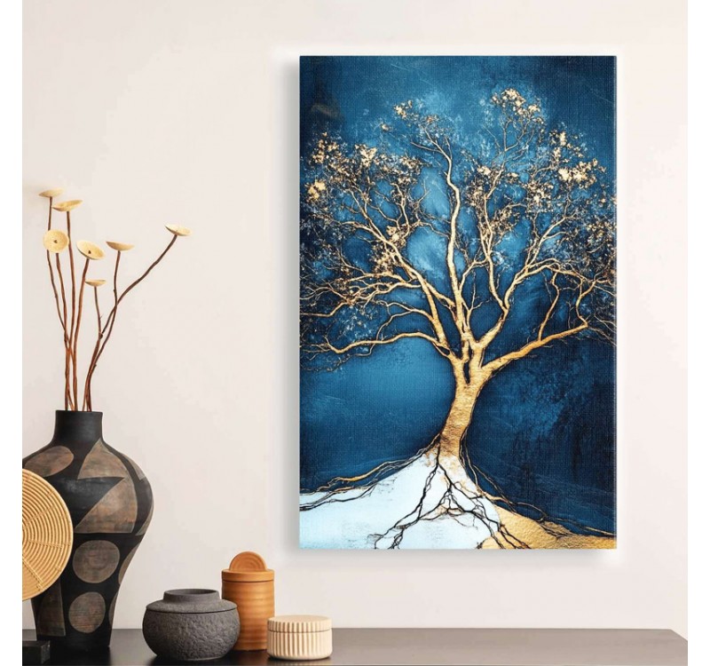 Πίνακας σε καμβά "Golden Tree" Megapap ψηφιακής εκτύπωσης 70x100x3εκ.