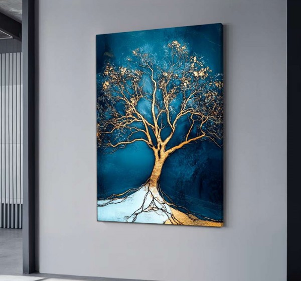 Πίνακας σε καμβά "Golden Tree" Megapap ψηφιακής εκτύπωσης 70x100x3εκ.