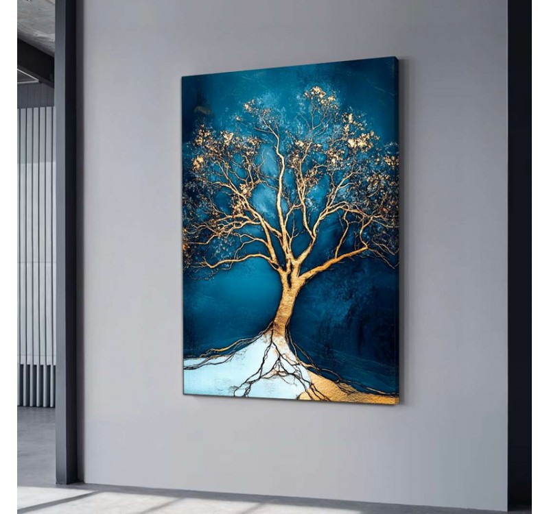 Πίνακας σε καμβά "Golden Tree" Megapap ψηφιακής εκτύπωσης 70x100x3εκ.
