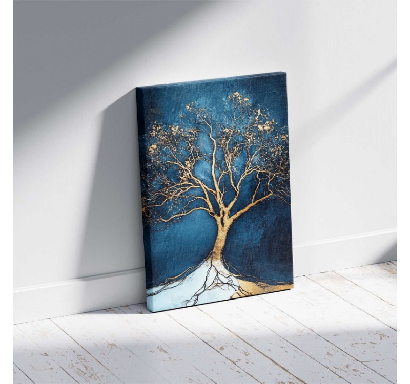 Πίνακας σε καμβά "Golden Tree" Megapap ψηφιακής εκτύπωσης 70x100x3εκ.