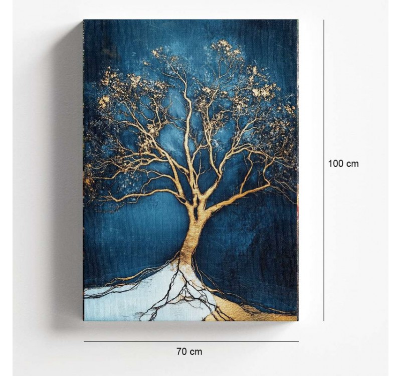 Πίνακας σε καμβά "Golden Tree" Megapap ψηφιακής εκτύπωσης 70x100x3εκ.