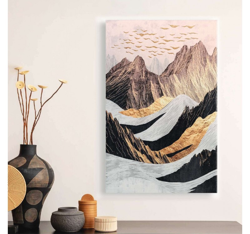 Πίνακας σε καμβά "Abstract Mountain" Megapap ψηφιακής εκτύπωσης 70x100x3εκ.