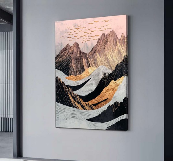 Πίνακας σε καμβά "Abstract Mountain" Megapap ψηφιακής εκτύπωσης 70x100x3εκ.