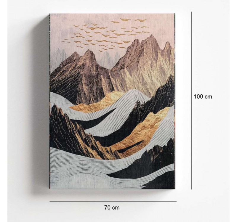 Πίνακας σε καμβά "Abstract Mountain" Megapap ψηφιακής εκτύπωσης 70x100x3εκ.
