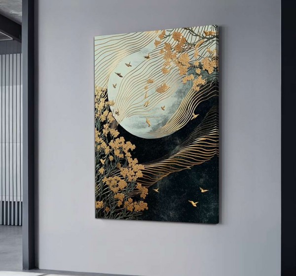 Πίνακας σε καμβά "Golden Moon" Megapap ψηφιακής εκτύπωσης 70x100x3εκ.