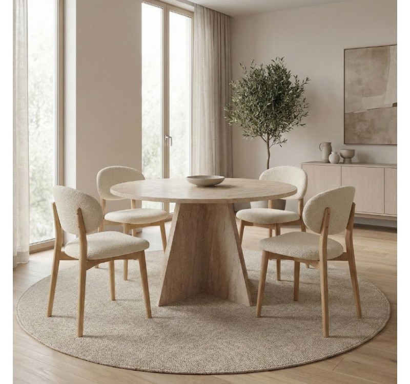 Τραπέζι Virela Megapap χρώμα travertine Ø120x75εκ.