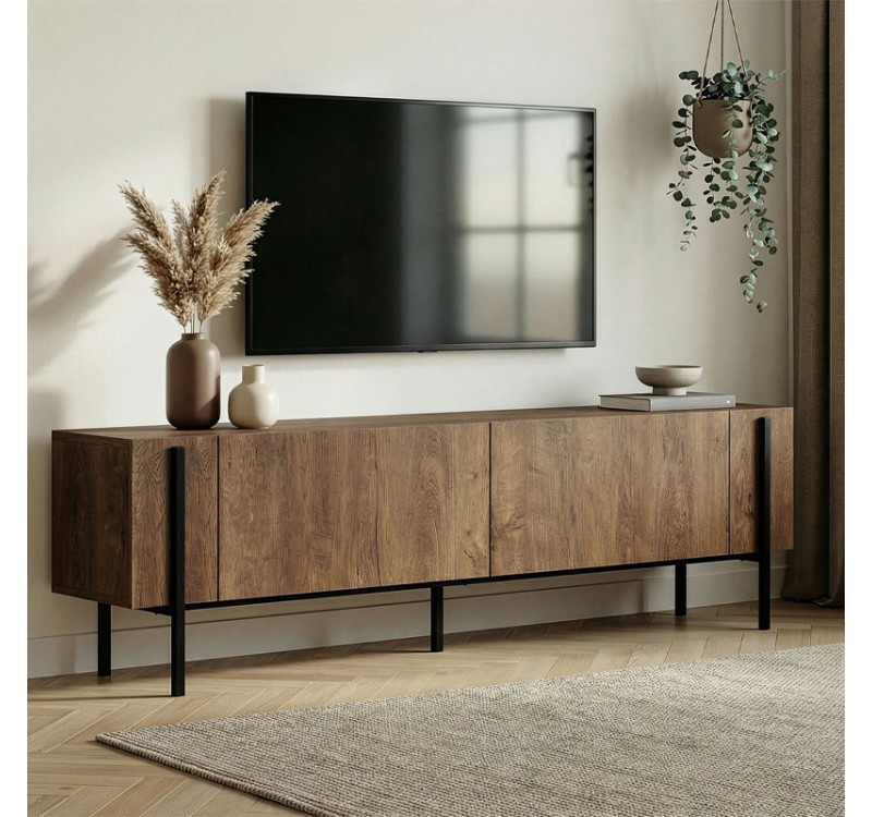 Έπιπλο τηλεόρασης Nexus Megapap χρώμα καρυδί 180x30x45,5εκ.